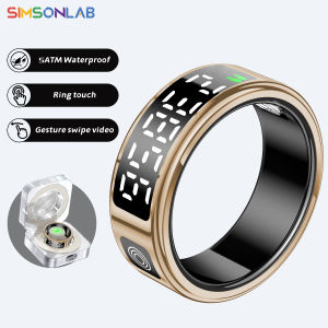 New Smart Ring SR08 LED Display Sleep Health Monitoring 5ATM Waterproof Charging Case Multi Sports Modes Ring For Men Women Gift
