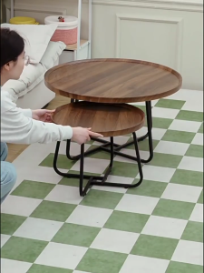 BALIKRUMAH Steel Structure Combined Coffee Table Set Small round Table Side Table Living Room Sofa Balcony Coffee Table Meja kopi bundar 圆茶几