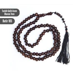 Tasbih 165 butir kayu galih asem ukuran (7mm) zikir tqn suryalaya 165