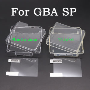 Clear Protective Cover Case Shell Housing For GBA SP Game Console Crystal Cover Case TPU Shell  Screen Protector Film