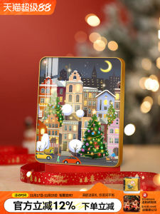 Christmas Bustling City Childrens Room Living Room Decoration Holiday Atmosphere Wall Painting Gift for Friends Creative Table Setting