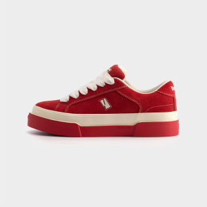 VEEMES | Santa Red Suede Thick Sole Elevated Loafers