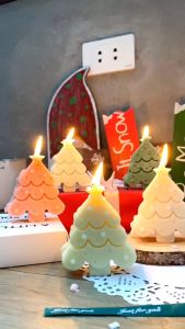 Nến giáng sinh nến thơm hình cây thông noel trang trí nhà cửa quán cafe làm quà tặng xinh xắn an toàn