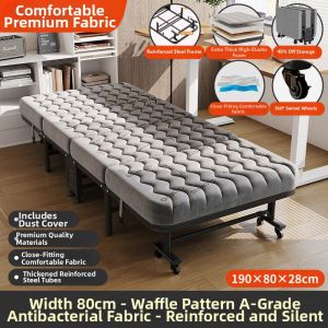 Folding Bed For Lunch Break Home Use Hospital Attendant 4 Fold
