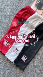 ByKiddos - (LOKAL) Legging Kriwil Motif Kuromi Anak Perempuan Bahan RIB Tebal / Celana Legging Motif Kuromi Bayi / Legging Anak