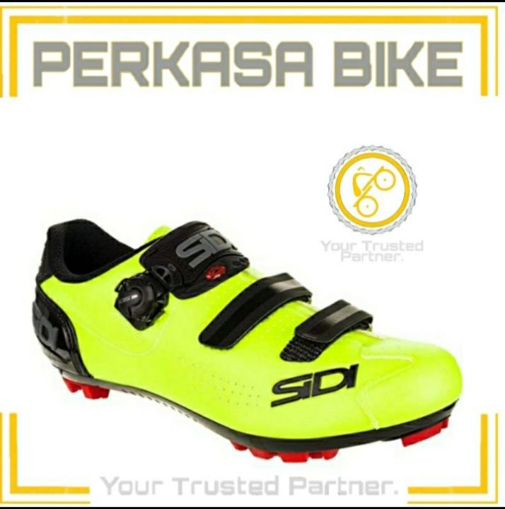 SEPATU MTB SIDI TRACE YELLOW FLUO CLEAT BIKE SHOE SEPEDA