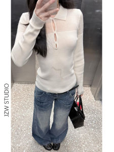 Retro Deep Blue Low Waist Wide Leg Jeans Women Loose Slimming Super Beautiful Small Straightened Extended Floor-Length Pants