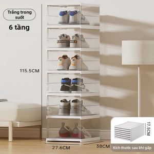 Hộp Đựng Giày Bán Trong Suốt Kiểu Hộc Có Thể Gập