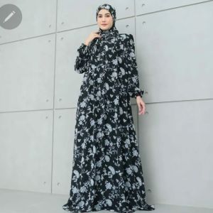 set hijab gamis produk Amore by ruby model lipit tipe hijab edisi shaby set