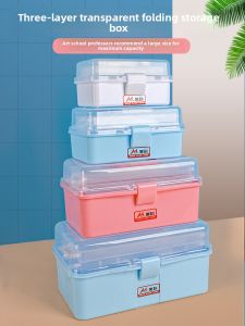 Mytec Art Tools Plastic Storage Box Foldable Multi-Functional Home Use Drawing Paint Pencil Organizer Case Hardware Tool Box