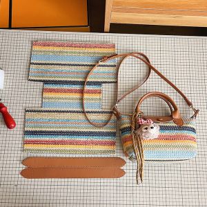Bohemian Style DIY Handmade Dumpling Bag Crossbody Shoulder Bag Hand Sewn Material Kit Womens Fashion Accessory