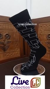 kaos kaki jempol Polos Krem Telapak Hitam Motif