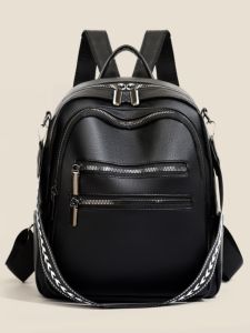 Trendy Soft Leather Womens Backpack 2024 New Fashion Commuter Travel Bag Versatile Multi-Function Ladies Shoulder Bag