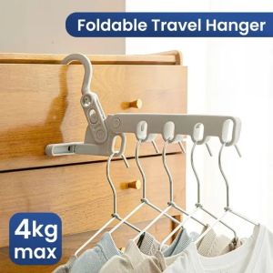 ZOOGGJZ Five-hole Clothes Drying Rack Foldable Multi-function Clothes Hook Portable Angle Adjustable Clothes Hanger Travel