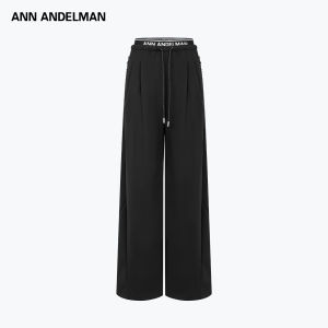ANN ANDELMAN | Logo Dual Waisthead Loose Straight Drawstring Trousers