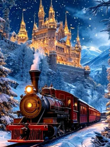 Kayou | Adult Jigsaw Puzzle 1000 Pieces Puzzle Snow Castle Steam Train Paper Puzzle Decorative Painting Exercise Brain Thinking