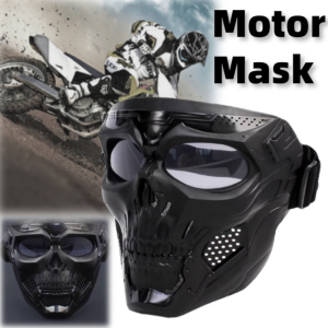 Motorcycle Face Mask Skeleton Style Mask Helmet Full Face Protection Sand Proof Goggles Off-road Outdoor Sports