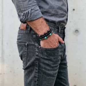 Vintage 3Pcs Men Bracelet Set Natural Coconut Beads Wooden Braslet Positive Energy Healing Wrist Accessories Versatile Jewelry
