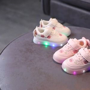 100% BESTSELLER!! Sepatu LED Anak Perempuan Bear Lucu Imut Sneaker Cantik Anak Cewek Import Termurah