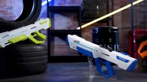 💦ปืนฉีดน้ำ สงกรานต์ ปืนฉีดน้ำไฟฟ้า ใช้แบตลิเธียม แรงดันสูง ความจุใหญ่ ดูดน้ำอัตโนมัติ อัพเกรดพร้อมแถบแสงตัวปืน มีหลายสี