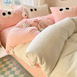 Kiss Dear | Class A Creamy Pure Cotton Bed Cover Washed