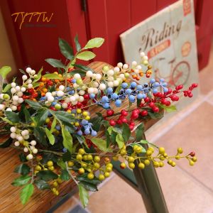 Trang Trí Đồng Quê Hoa Quả Giống Thật Cành Nhiều Lá Cành Dài Quả Mọng Đồ Gia Dụng Cắm Hoa Nghệ Thuật Hoa Trang Trí Hoa Giống Thật