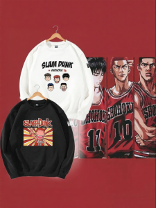 Anime Character Styled Round Neck Pullover Long Sleeve Shirt