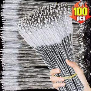 Wholesale // 50-100Pcs Drinking Straw Cleaning Brush Kit / Hard Bristle Long Handle Cleaning Brushes / for Baby Cup Holes / Stainless Steel Bottle Straws Clean Tools
