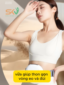 Máy massage bụng Moxibustion rung chườm nóng nhào nặn giúp thon gọn bụng đùi máy sử dụng sạc pin.