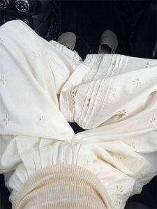 กางเกงขายาวทรงหลวมสไตล์ลำลองสำหรับผู้หญิงในช่วงฤดูร้อนปี 2025 กางเกงขายาวทรงตรงสไตล์เกาหลีแบบมีกระเป๋า