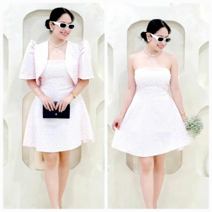 danica Modern Filipianiana Tube Dress with Bolero Set Terno   xs to medium  classy and elegant timeless classic  timeless piece casual office or party classic piece super kapal ng tela hindi kayo magsisi our aim is to produce quality clothes premium fab