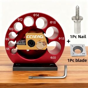 Wnew | 8-Hole Dowel Making Jig Adjustable 8-20mm Drilling & Milling Guide W/ Nail and Blade Set Woodworking Tool for Rods