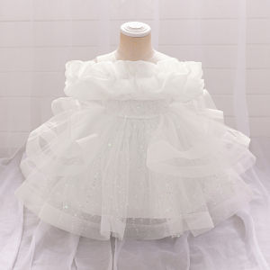 Puffy Pink Flower Baby Wedding Princess Girl Dress Toddler Tulle Baptism Kids Clothes Bridesmaid 1st Birthday Party Prom Costume