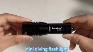 Asafee DM008 80M Underwater L2 LED 800LM Diving Flashlight IPX8 Waterproof Scuba Torch Rotary Switch 1Mode Lantern 14500 Battery