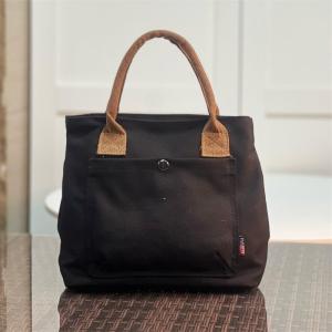 Japanese Style Minimalist Canvas Handbag Lunch Box Bag Portable Large Capacity Daily Commuting Grocery Bag Storage Organizer