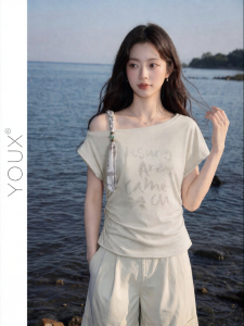 YOUXIANG | Áo Thun In Hình Phong Cách Retro Dễ Thương