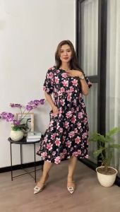 Daster Fuji Kembang Terbaru Bahan Rayon LD 110 PB 110