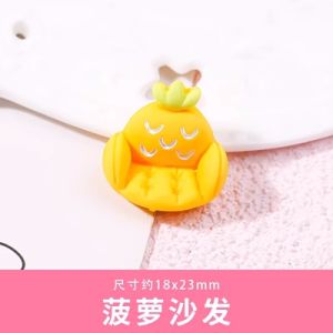Fruit Cartoon 3D Small Sofa DIY Hair Clips Elastic Bands Resin Accessories Materials Pack  And Fashionable Summer Item