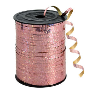 1 Roll 250 Yard Rose Gold Curling Ribbon Balloon String Crimped Shiny Metallic Roll for Gift Wrapping Birthday Wedding Party