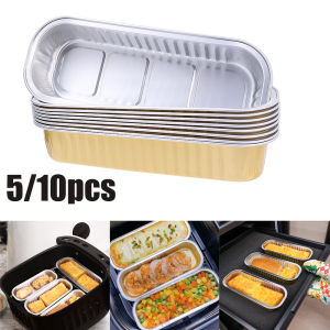 5/10pcs Disposable Aluminum Foil Tin Box Cake Bread Cooking Tool Food Tray Container Kitchen Cooking Tin Foil Bento Box