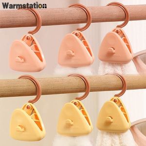 1/5Pcs Foldable Clothes Hanger Multifunctional Windproof Plastic Clothespin Portable Pants Sock Drying Clips Home Storage Tools