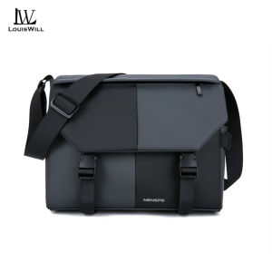 LouisWill Men Bags Mens Shoulder Bag Cross Body Bag Leisure Messenger Bag Color Blocking Design Large Capacity Sling Bag Anti Theft Casual Bag Men Fashion Briefcase Waterproof Oxford Fabric for Sport Street Travel Outdoor
