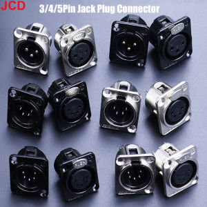 1pc HF XLR 3/4/5pin Male Female Panel Audio Microphone Jack Plug Connector Black YS145BG YS146BG Copper Contact XLR Metal Socket