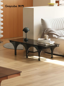 GREY CUBE | Gray Acrylic Luxury Modern Minimalist Tea Table