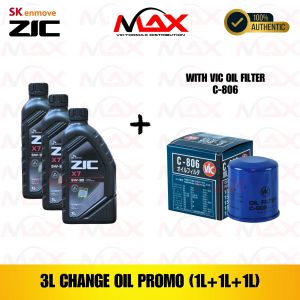 SK-ZIC 3 Liters X7 5W30 For GASOLINE Engine with C-806 Vic Oil Filter Bundle