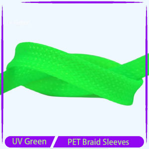 1M UV Green 2~20mm PET Braid Sleeves High Density Insulated Snake Skin Cable Wrap Sheath