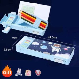 Hộp Đựng Bút Chì Hai Lớp Hoạt Hình Dễ Thương Sáng Tạo Hộp Đựng Văn Phòng Phẩm Đa Chức Năng Dung Tích Lớn Dành Cho Học Sinh Tiểu Học