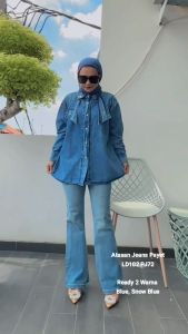 Kemeja Jeans Premium Pita Terbaru & Blouse Korean Style