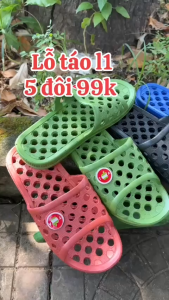 Dép nhựa trái táo nay thêm logo mặt cười siêu dễ thương..dép phòng tắm gia đình hàng loại 1 chống trơn trượt