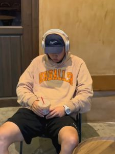 Uh American Mens Autumn and Winter Pure Cotton Chinese Fad Sweatshirt Loose Plus Size Casual Sports Basketball Pullover Coat Hoodie